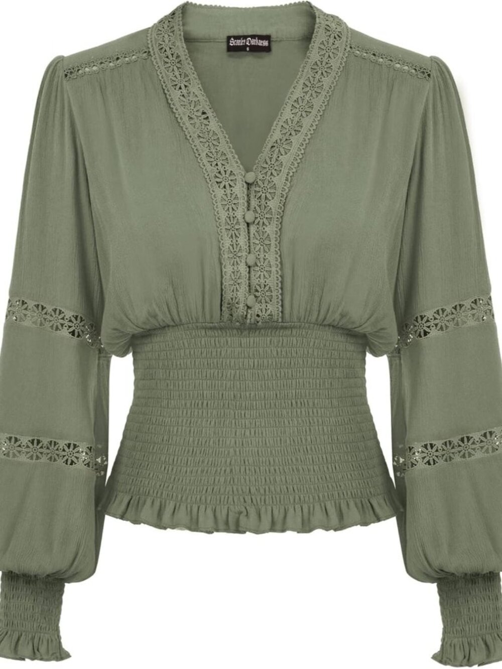 Renaissance Shirt Women Long Sleeve V Neck Peasant Tops